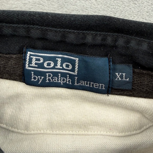 Polo Ralph Lauren Rugby Shirt Crest Logo P.R.L 1967 Black White Men's Size XL - Picture 4 of 16